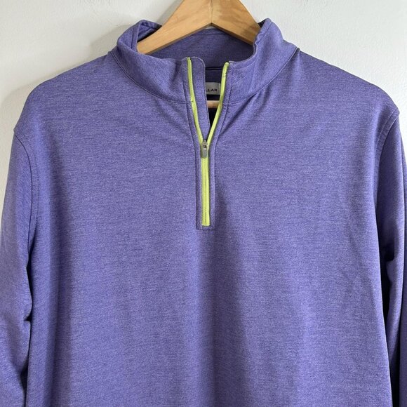 Peter Millar Perth Performance 1/4 Zip Pullover Mens L Purple Quarter Zip Golf - Picture 2 of 10